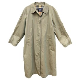 Burberry-Burberry mujer impermeable vintage t 46 Puro algodón-Caqui