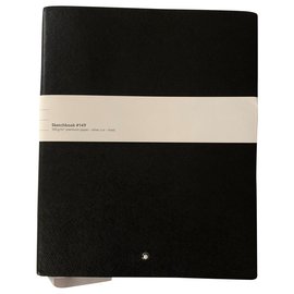 Montblanc-Cuaderno de bocetos de cuero negro #149-Negro