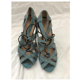 Nicholas Kirkwood-Snakeskin and suede heels-Multiple colors,Turquoise
