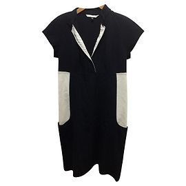 Diane Von Furstenberg DvF Vintage Colourblock Kleid Roh Marineblau