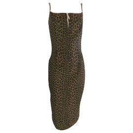 Fendi-Robe à imprimé léopard Fendi-Multicolore