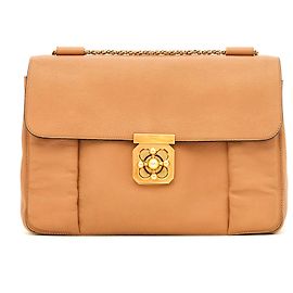 Bolsa de mão Chloé Elsie GM em couro bege Bege