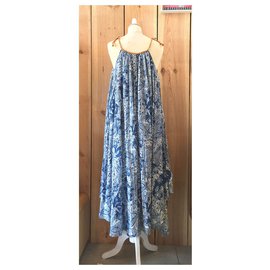 Free People-printed maxi dress-Blue
