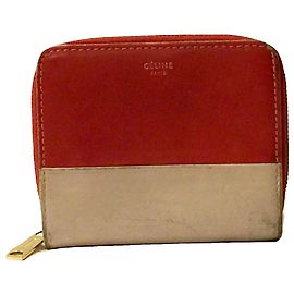 Céline CELINE compact zipped wallet Red Beige