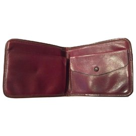 Christian Dior-DIOR vintage wallet in Oblique canvas-Cream,Dark red