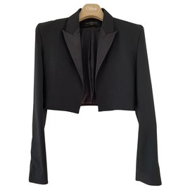 Alexandre Vauthier-Short black tuxedo jacket-Black