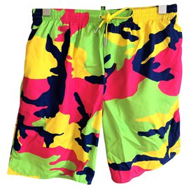 Dsquared2-Dsquared2 Pantalones cortos de baño para hombres nuevos-Multicolor