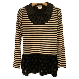 Sonia By Sonia Rykiel Top com bolinhas pretas e bege Preto Cru