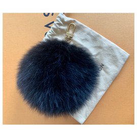 Louis Vuitton-Breloque en fourrure de renard noir Fuzzy Bubble-Noir