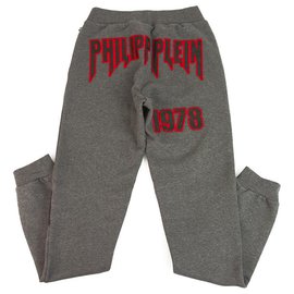 Philipp Plein-Philpp Plein junior pantalones deportivos gris y rojo para niños 14-15 años-Roja,Gris