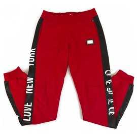 Philipp Plein-Philpp Plein junior Sweatpants Trousers Red and black for Boys 12-13 years old-Black,Red