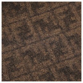 Fendi-Fendi Brown Wool Zucca Fringe Scarf-Brown