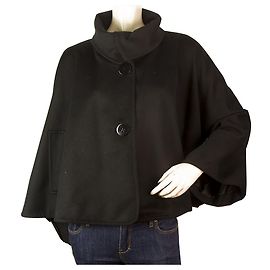 Stella Mc Cartney Dimensione mantello Stella McCartney in lana nera cashmere con taglio moderno 38 Nero