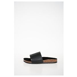 Yves Saint Laurent studded ysl flats sandals Black