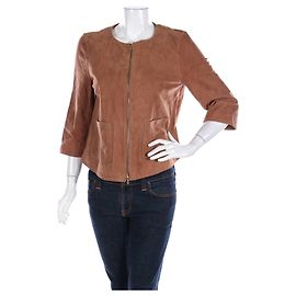 Giacca in pelle marrone René Lezard Marrone
