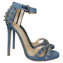 Philippe Plein-Studded Sandals-Light blue