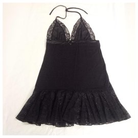 Autre Marque-Refined lace slip camisole. Semi-sheer. Never worn.-Black