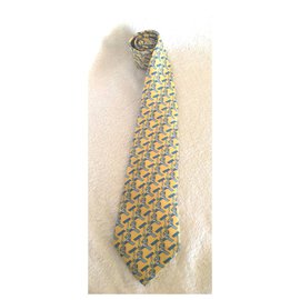 Hermès-Krawatten-Gelb,Hellblau