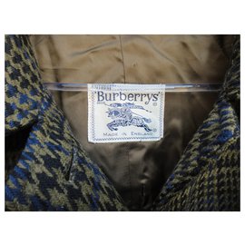 Burberry-Abrigo vintage burbery en pura lana de cordero t 40-Verde