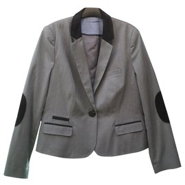 Autre Marque Graue Jacke aus Polyester Größe 44 Grau