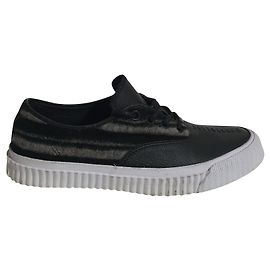 Baskets Converse en cuir noir et gris Taille 44 Noir Gris