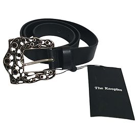 The Kooples Black Leather Belt Size S Black