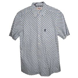 Pringle Of Scotland Pringle talla de camisa de manga corta 16/41 Blanco Azul