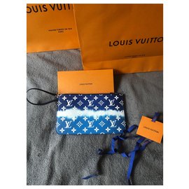 Louis Vuitton-LV monogram blue Clutch-Blue