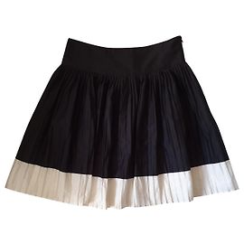 Saia plissada Ralph Lauren preta e branca de algodão Preto Branco