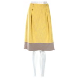 Saia Carven de algodão cinza e amarela Cinza Amarelo