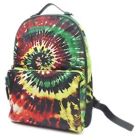 Valentino Mochila negra de nylon con efecto tie dye Negro Multicolor