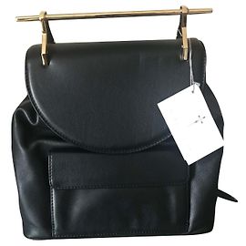 Mochila M2malletier de couro preta Preto
