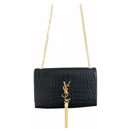 Saint Laurent-Saint Laurent Kate mediano croco-Negro