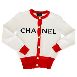 Chanel-Cardigan 2019, weiß und Rot Weiß Rot