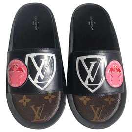 Louis Vuitton LV Sunbath flat mules Black Rubber ref.204246 - Joli Closet
