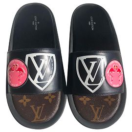 Mules Louis Vuitton Checkpoint Noires en Caoutchouc 36 Noir