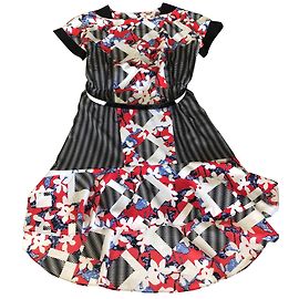 Peter Pilotto X Target Kleider Schwarz Weiß Rot Hellblau