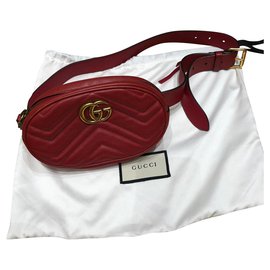 Gucci-Cintura Marmont-Rosso