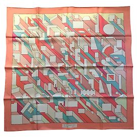 Hermès Hermes Square 90 cm Num dia de verão Rosa