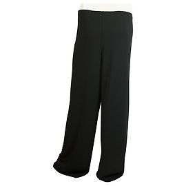 La PERLA Schwarz Elastische Taille Hose Klassische Hose Breites Bein - Gr 48 Schwarz