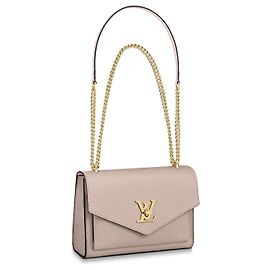 Louis Vuitton Mylockme Leather Handbag Beige Beige
