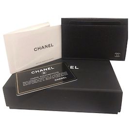 Chanel card holder in grained leather, black , Brand new never used Black