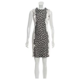 Diane Von Furstenberg Tilda Kleid Schwarz Taupe Spitze Schwarz Grau Taupe