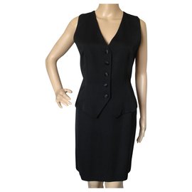 Yves Saint Laurent-Vestito gonna-Nero