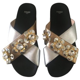 Fendi-Mules-Metallic