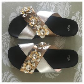 Fendi-Mules-Metallic