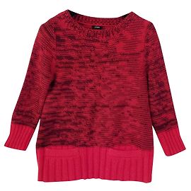 J.Crew J Pullover.Besatzung in 100% Baumwolle. Größe S. Schwarz Rot