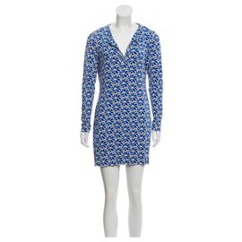 Diane Von Furstenberg-DvF Reina dress-White,Blue