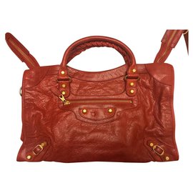 Balenciaga-Balenciaga city new-Dark red