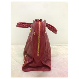 Balenciaga-Balenciaga city new-Dark red